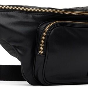See By Chloé Black Leather Crossbody Belt Bag with Gold Hardware
